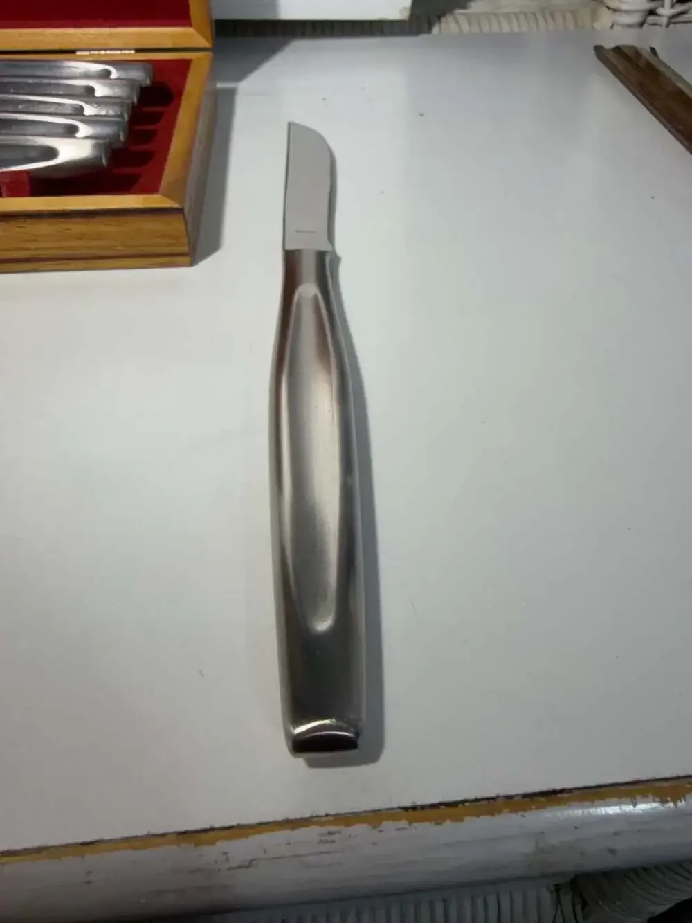 Vintage Stainless Steel Steak Knife Set of 6 in Wood Presentation Case, Japan